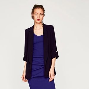Zara Long Blazer with button rolled up
